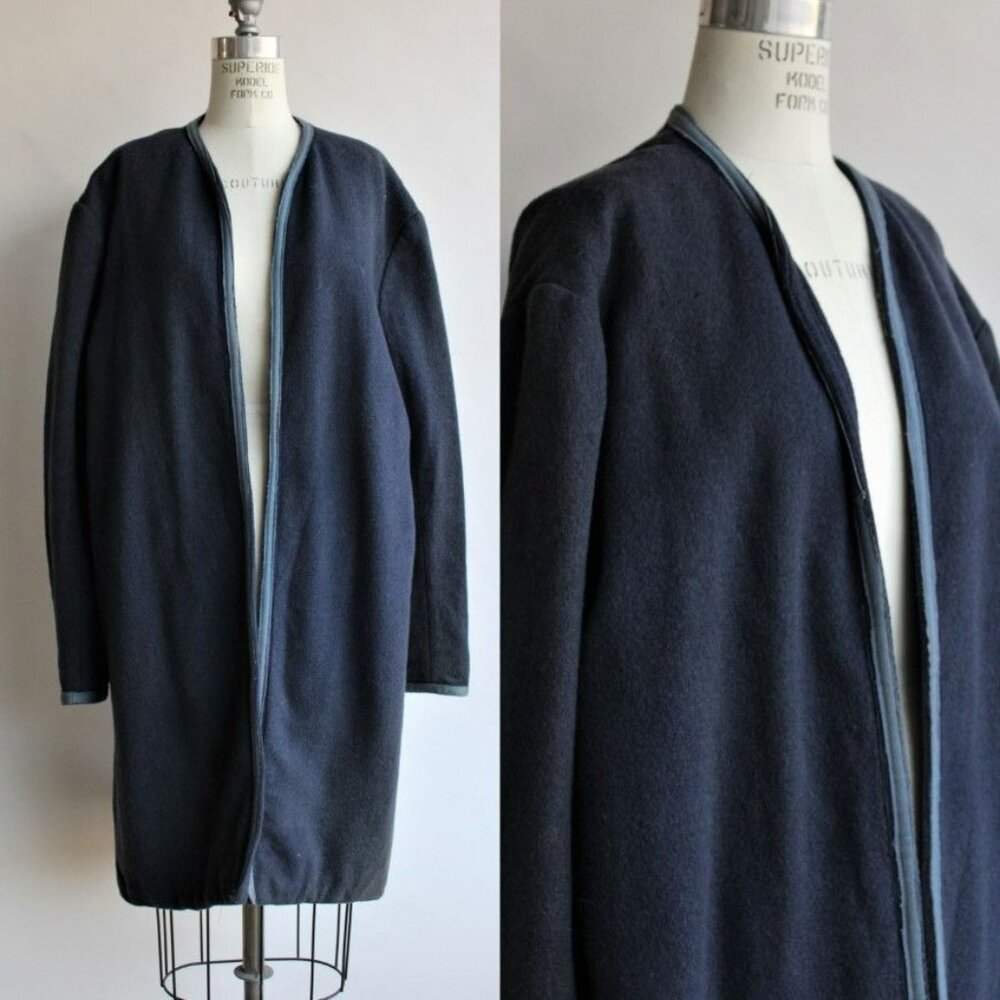Vintage 1940s Movie Costume Coat, Navy Blue Wool, Hollywood Memorabilia